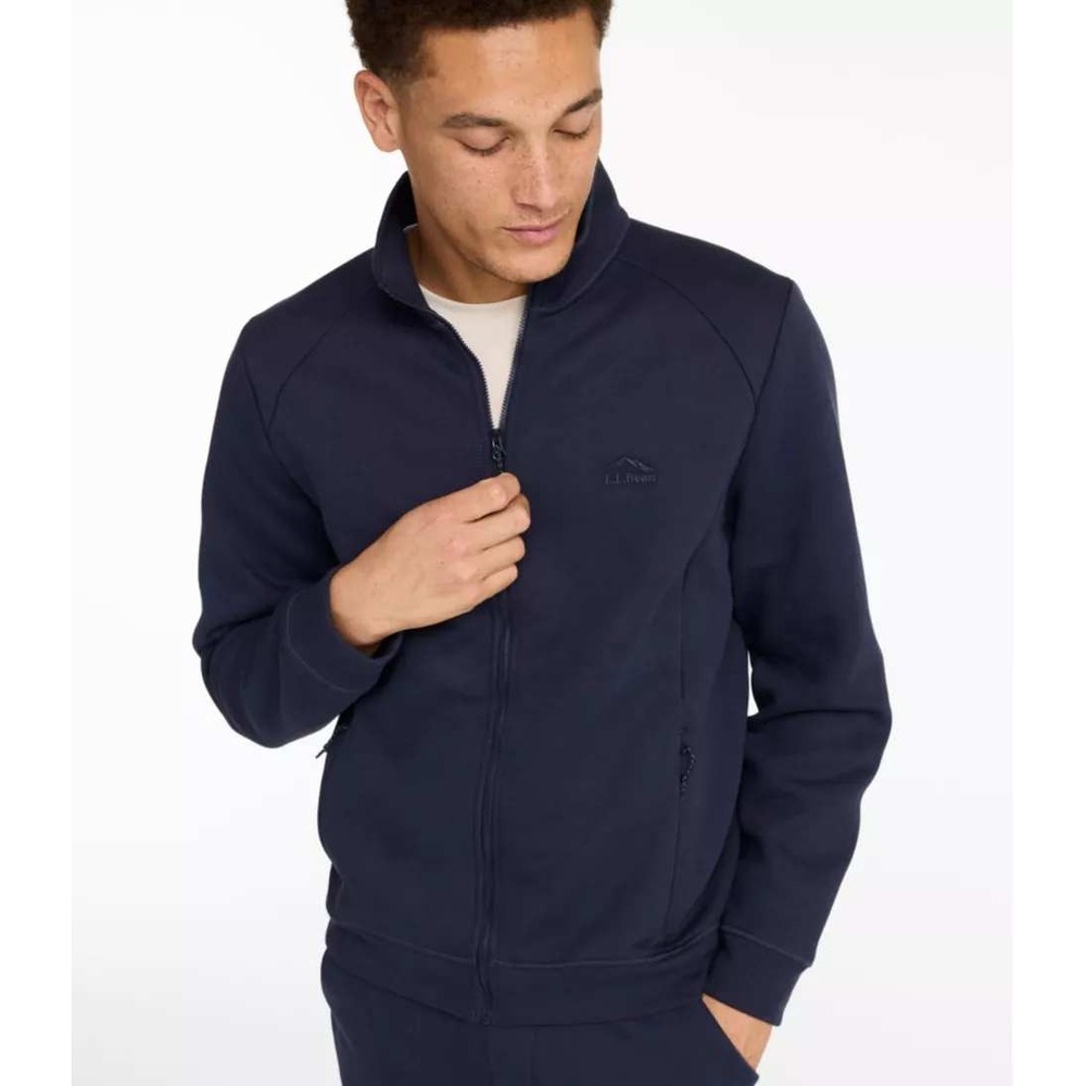 LL Bean Mens Multisport Lifestyle Sweatshirt Full Zip XL Tall Navy Night Blue